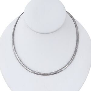 Dyadema Omega Link Chain Collar Necklace | Italy Vintage Sterling Silver | 17"